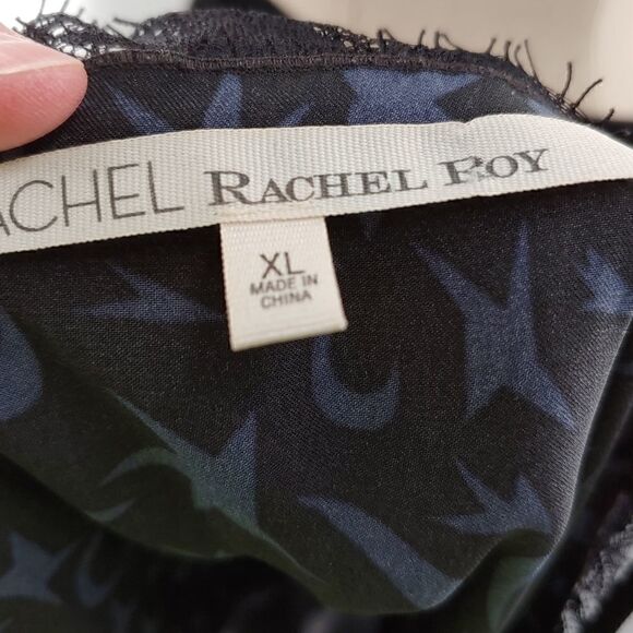 Silky lace camisole black w/ subtle blue stars - Picture 11 of 11